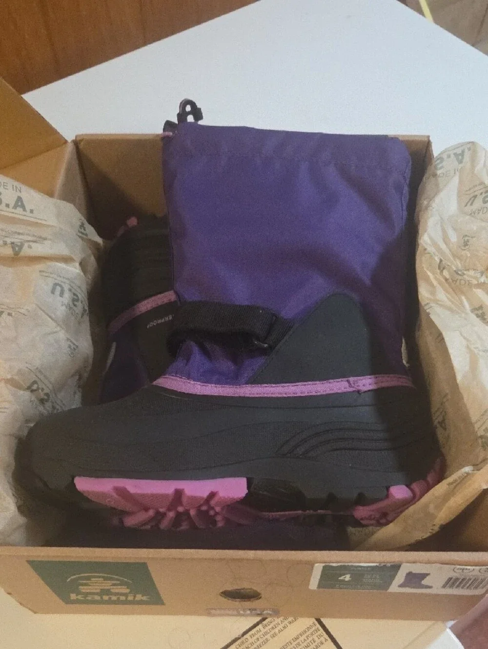 Kamik Purple and Pink Kids' Waterproof Snow Boots
